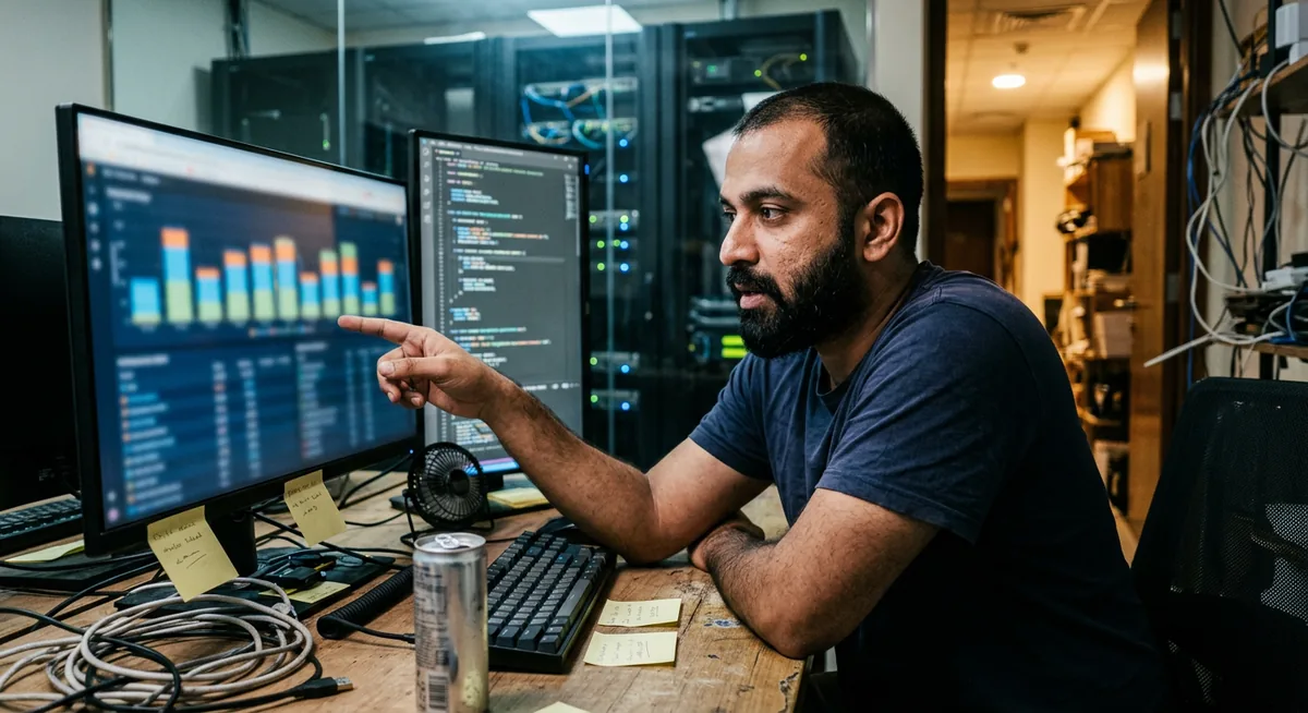Developer checking WooCommerce hosting performance and Core Web Vitals dashboards