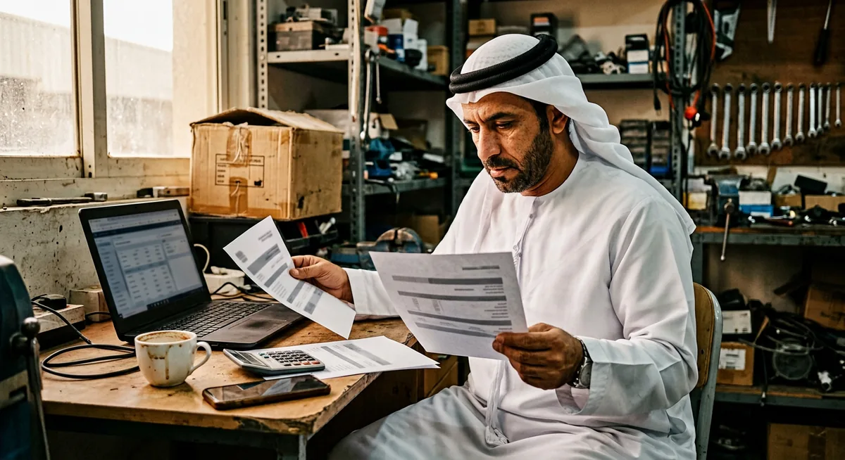 UAE business owner comparing two website quotations